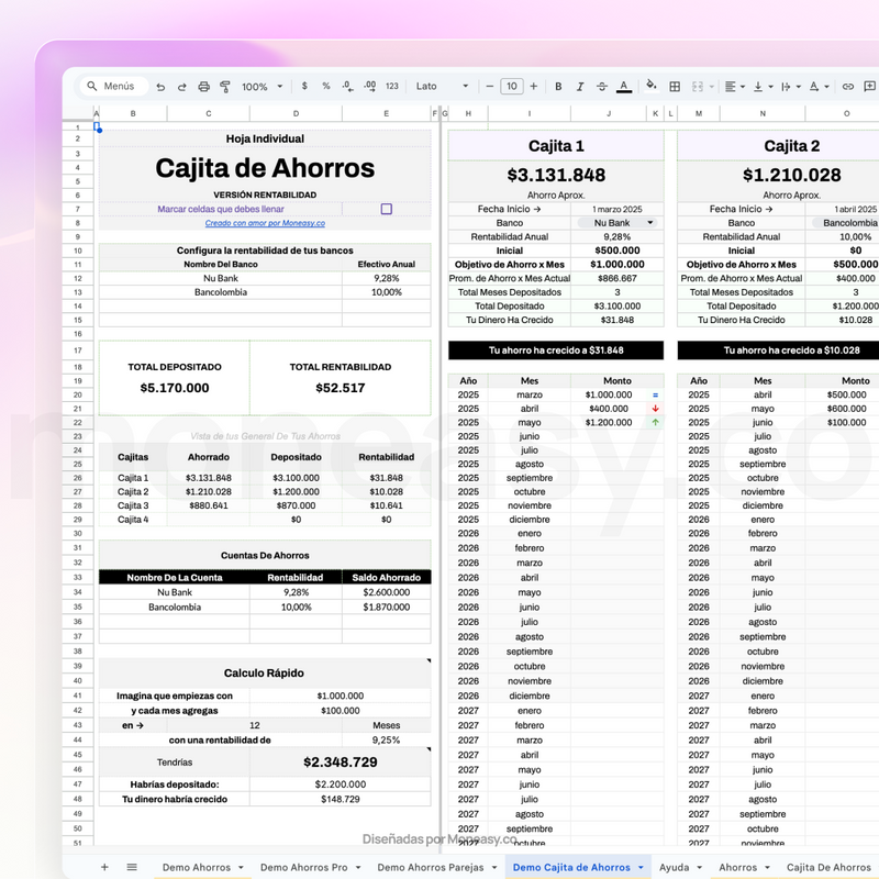Cajita de Ahorro con Rentabilidad
